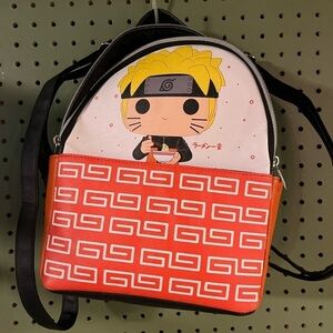 NWT mini marathon backpack leather for kids orange and black zipper closure